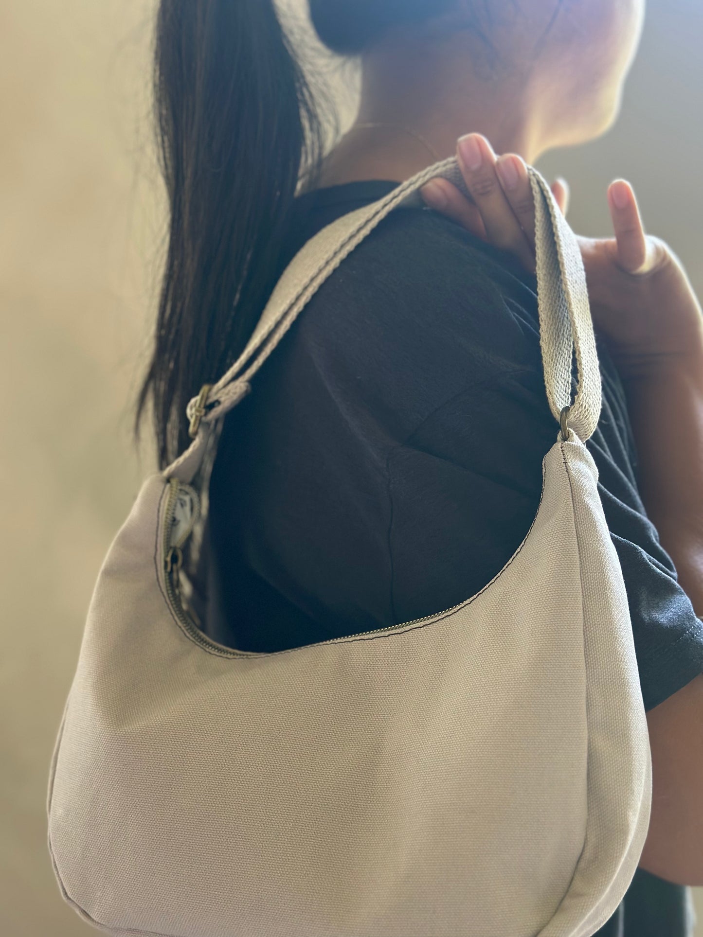 Jess Mini Baguette Bag - Ash Gray