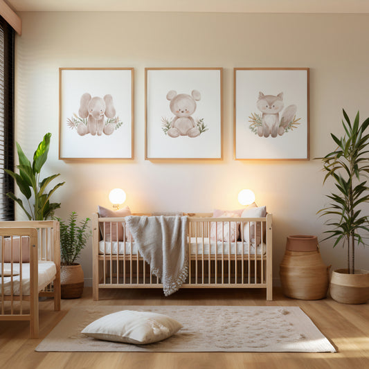 Boho Baby Animals Printable Wall Art