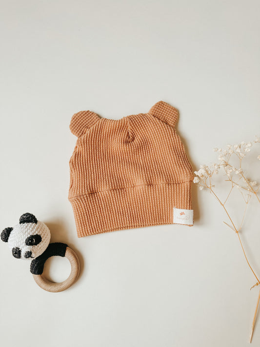 Organic Cotton Baby Hat w/ Bear Ears