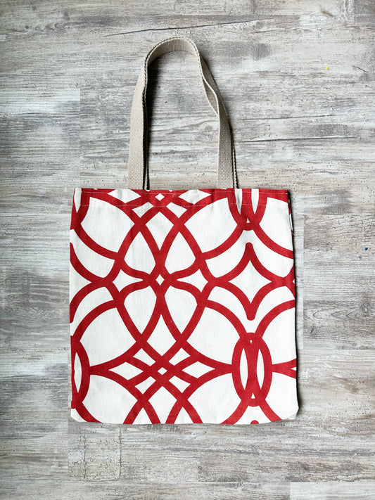 Ivory & Crimson Tote Bag